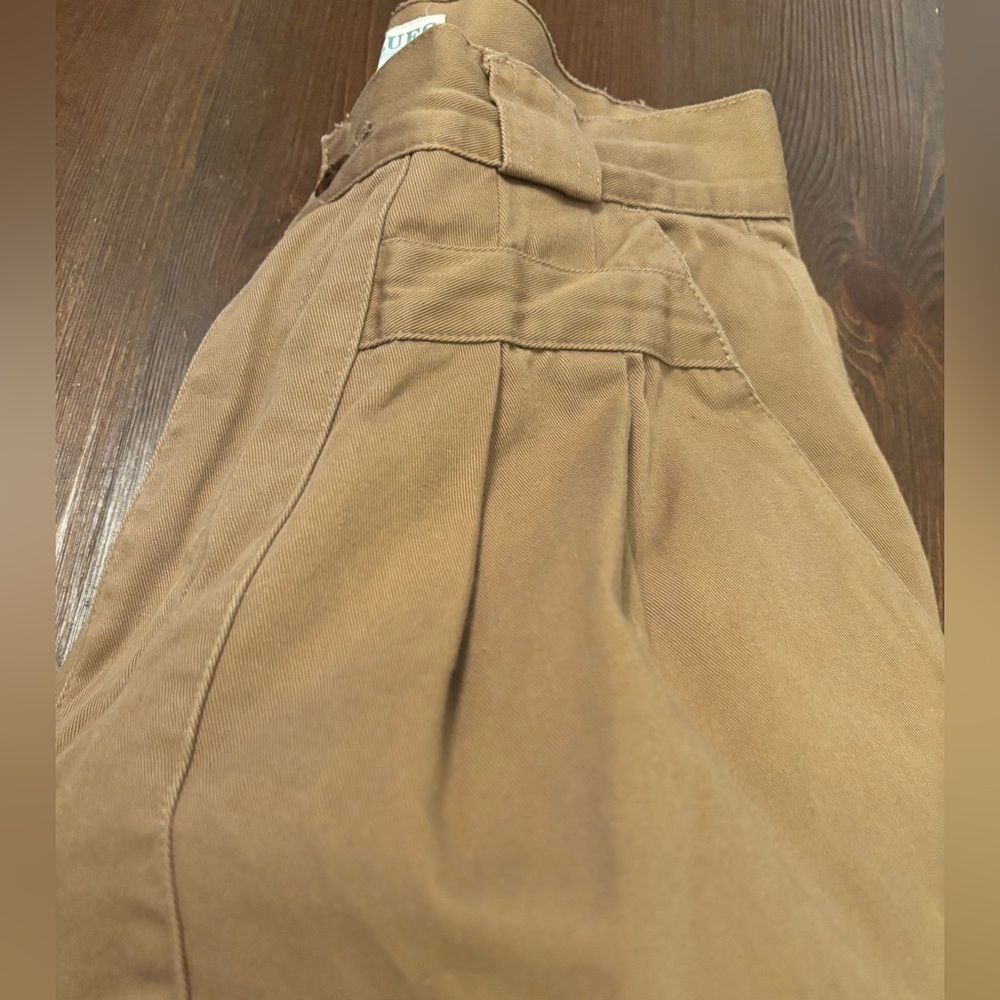 Y2K KHAKI HIGH WAIST CARGO PANTS PLEATED SLIGHT BARREL LEG BY MIXED BLUE SIZE 7 - Picture 4 of 15